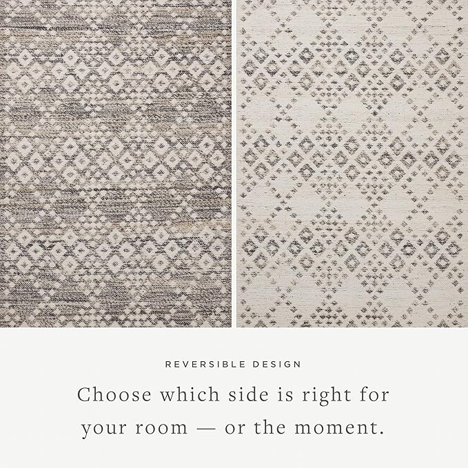 Loloi Angela Rose Rivers Collection RIV-01 Denim/Ivory 7'-9" x 9'-9" Reversible Area Rug