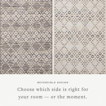 Loloi Angela Rose Rivers Collection RIV-01 Denim/Ivory 7'-9" x 9'-9" Reversible Area Rug