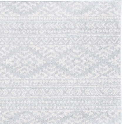 SAFAVIEH Tulum Collection Area Rug - 6'7" Square, Light Grey & Ivory, Moroccan Boho Tribal Design, Non-Shedding & Easy to Clean, Ideal for Living Room, Bedroom, Dining Space (TUL272F)