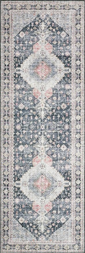 Loloi Skye Collection SKY-02 Charcoal/Multi 8'-0" x 8'-0" Round Area Rug