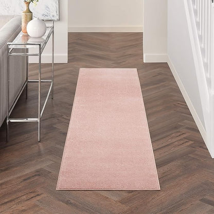 Nourison Home Nourison Essentials Pink 2'2" x 10' Area Rug - Easy Clean, Non Shedding, Bed Room, Living Room, Dining Room, Kitchen (10' Runner)