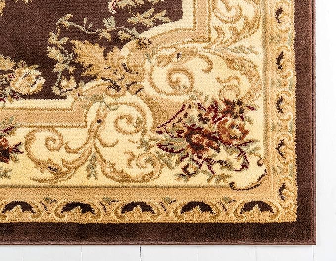 Unique Loom Versailles Collection Traditional Classic Floral Motif Area Rug (2' 2 x 3' 0 Rectangular, Brown/ Ivory)