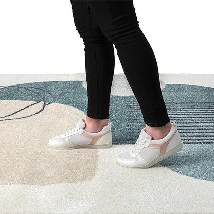 Abani Deco Collection Area Rug -Cream/Green Minimalist Design -6' x 9' - Easy to Clean - Durable for Kids and Pets - Non-Shedding - Medium Pile - Soft Feel - for Living Room, Bedroom & Office