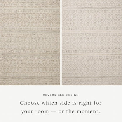 Loloi Angela Rose Rivers Collection RIV-03 Sand/Ivory 2'-3" x 3'-9" Reversible Accent Rug