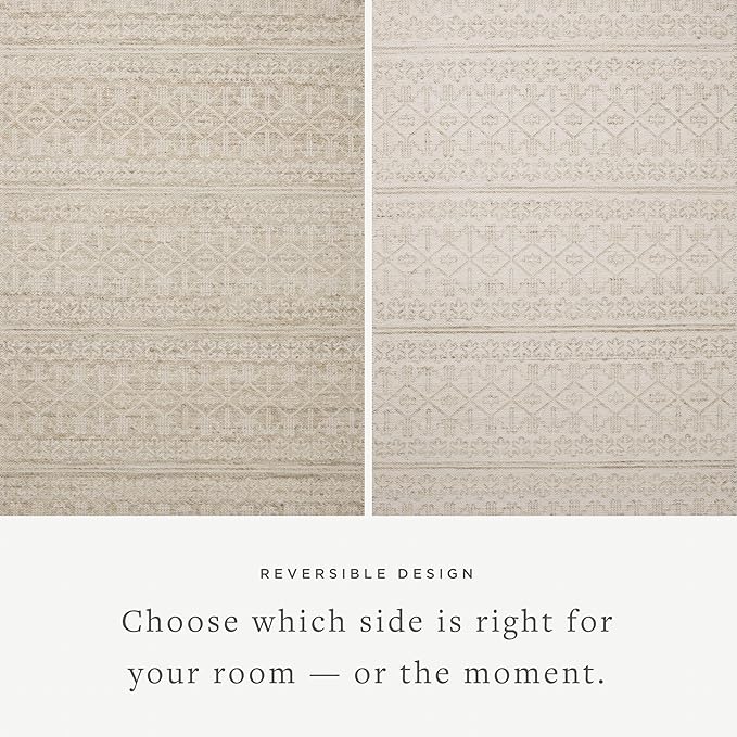 Loloi Angela Rose Rivers Collection RIV-03 Sand/Ivory 3'-6" x 5'-6" Reversible Accent Rug