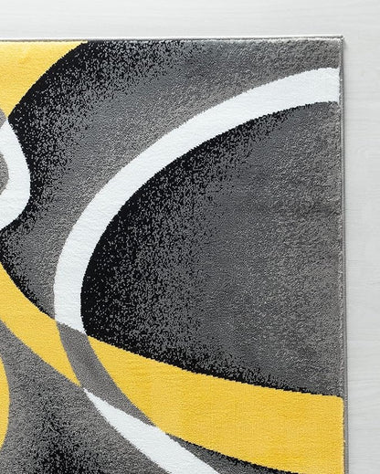 GLORY RUGS Area Rug Modern 8x10 Yellow Soft Contemporary Floor Carpet for Indoor Living Dining Room and Bedroom Area