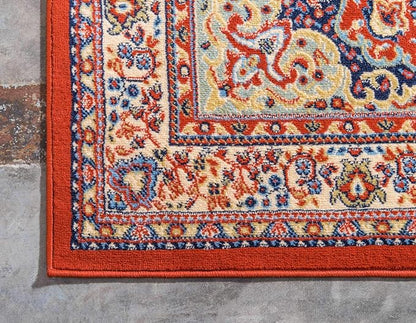 Unique Loom Reza Collection Traditional Persian Style Area Rug, 2 ft 2 in x 3 ft, Terracotta/Ivory