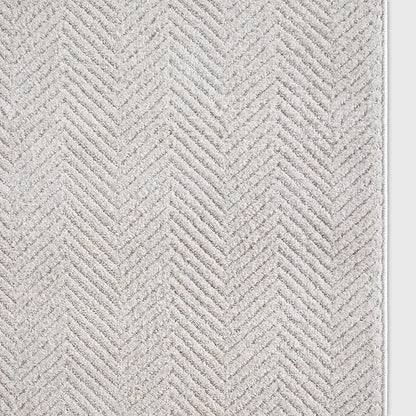 Well Woven Custom Size Hallway & Stair Runner- Harlow Pompeii Ivory 31 Inches Wide x 99 Feet Long Runner (31" x 99') Runner Rug - Modern Chevron Pattern, Ultra-Soft, Easy-Clean