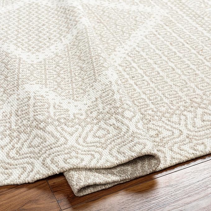 Mark&Day Wool Rugs, 8x10 Nishnabotny Cottage Medium Beige Area Rug, Beige Carpet for Living Room, Bedroom or Kitchen (8' x 10')