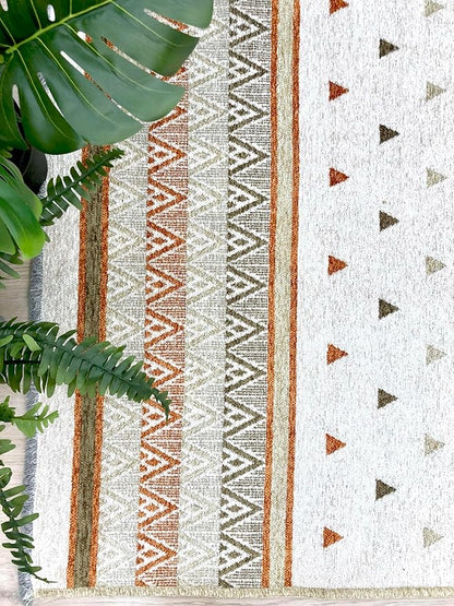 Alfa Rich 4x6 Beige Terracotta Washable Area Rugs for Living Room Kitchen Bedroom Decor Rug