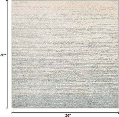 SAFAVIEH Adirondack Collection Area Rug - 3' Square, Slate & Cream, Modern Ombre Design, Non Shedding & Easy to Clean, Ideal for Living Room, Bedroom, Office, Dining Space (ADR113T)