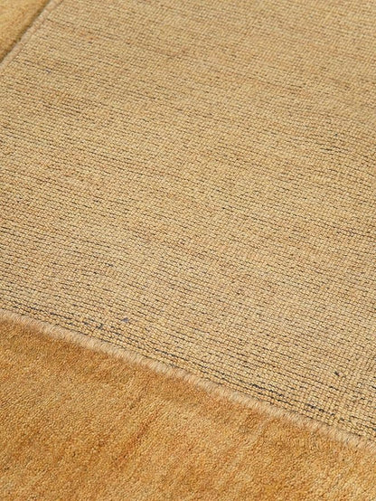 Hand Knotted Loom Wool ECO-Friendly Area Rugs - 3'x5', Rectangle, Gold Color, Solid Plain Design, High Pile Thick Handmade Anti Skid Area Rugs for Living Room, Bed Room (L00111)