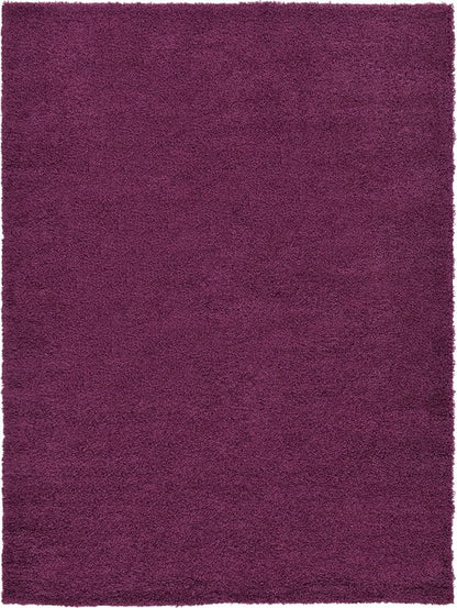 Unique Loom Solid Shag Collection Area Rug (8'x 11' Rectangle, Eggplant Purple)