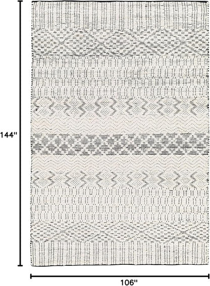 Mark&Day Area Rugs, 9x12 Greensburg Global Cream Area Rug, Cream Grey Carpet for Living Room, Bedroom or Kitchen (8'10" x 12')