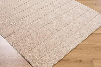 Livabliss x Our PNW Home Cascade Minimalist Striped Area Rug, 2'7" x 12', Taupe