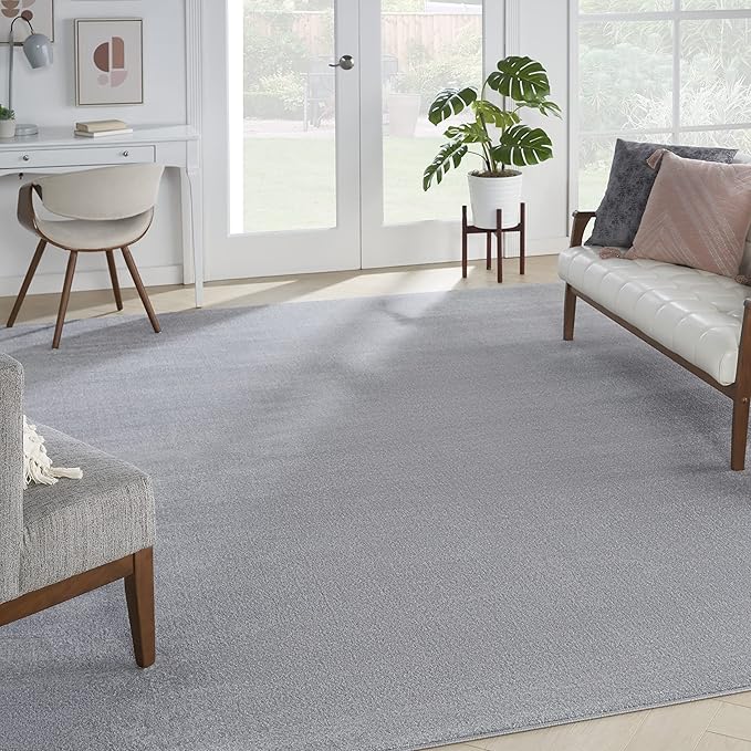 Nourison Home Nourison Essentials Silver Grey 12' x 15' Area Rug - Easy Clean, Non Shedding, Bed Room, Living Room, Dining Room, Kitchen (12' x 15')