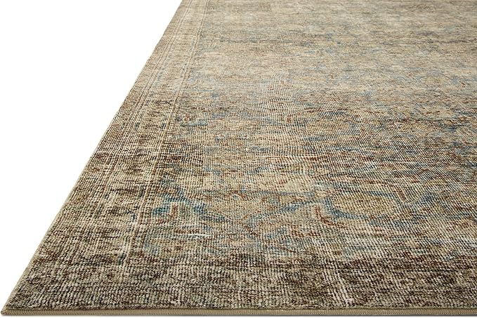 Loloi Amber Lewis Morgan Collection MOG-04 Sea/Sage 3'-6" x 5'-6" Accent Rug, Neutral Area Rug for Room Décor, Vintage Rug Inspired, Soft Area Rug for Living Room, Bedroom, Dining Area