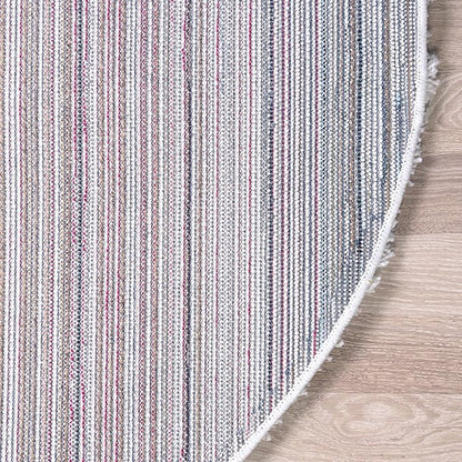 Unique Loom Solid Shag Collection Area Rug (8' x 10' Oval, Snow White)