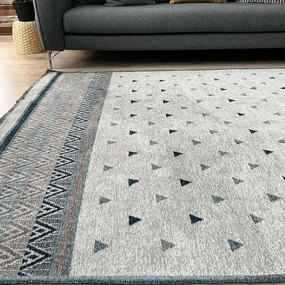 Alfa Rich 3x10 Blue Cream Off White Washable Area Rugs for Living Room Hallway Kitchen Decor Runner