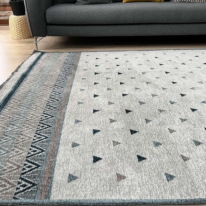 Alfa Rich 3x5 Blue Cream Off White Washable Area Rugs for Living Room Bedroom Kitchen Decor Runner