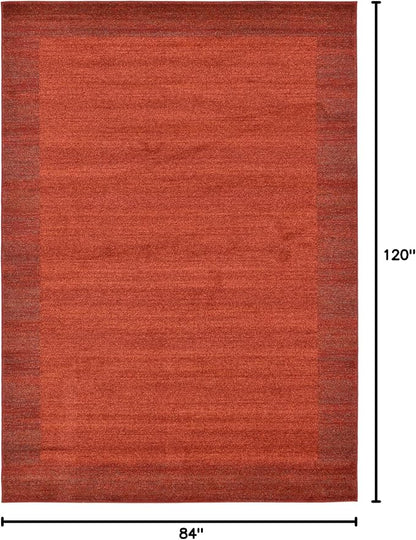 Rugs.com Angelica Collection Rug – 7' x 10' Terracotta Medium Rug Perfect for Bedrooms, Dining Rooms, Living Rooms