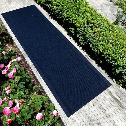 English Home Custom Size Anti Slip Striped Design Light Weight Durable TPR Backing Thin Pile Runner Rug (36" x 5')