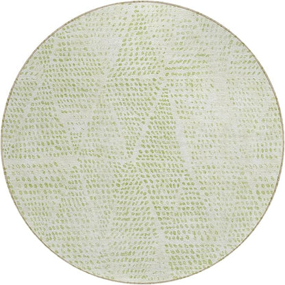 Addison Rugs Chantille ACN591 Aloe 8' x 8' Indoor Outdoor Round Rug, Easy Clean, Machine Washable, Non Shedding, Bedroom, Living Room, Dining Room, Kitchen, Patio Rug