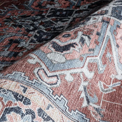 Fame Rugs Turkish Rug. Washable Vintage Oriental Antique Inspired Traditional Doormat Small Modern Area Rugs Luxury Entryway Entry Bedroom Bathroom Kitchen (401TB, 2'5 x 9'8)