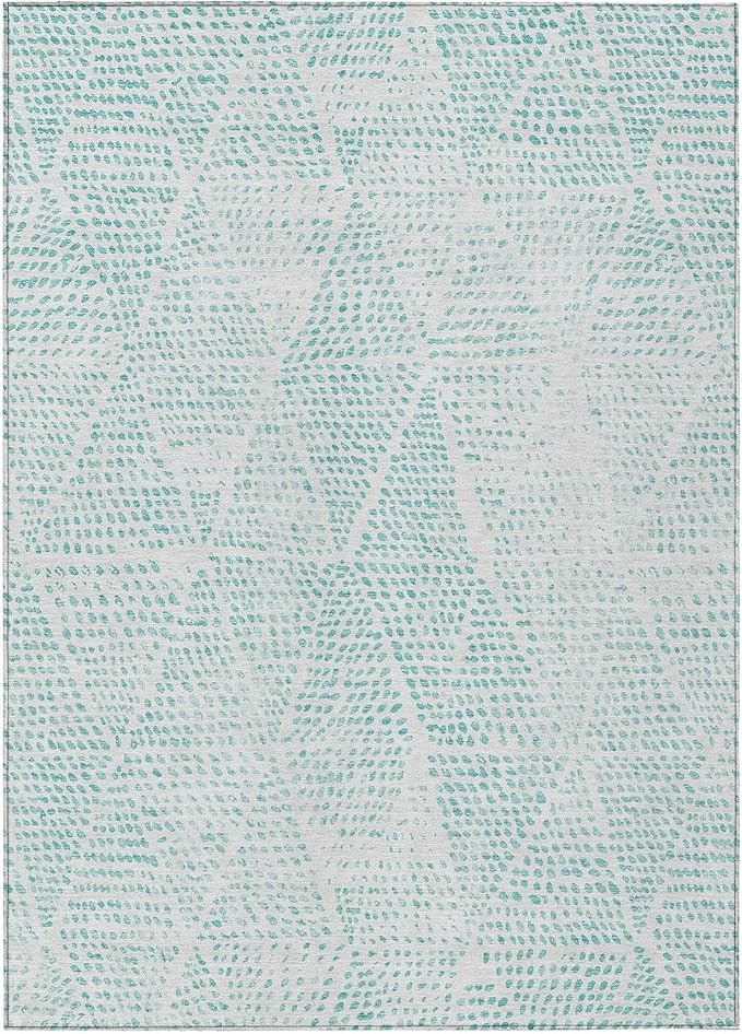 Addison Rugs Chantille ACN591 Aqua 5' x 7'6" Indoor Outdoor Area Rug, Easy Clean, Machine Washable, Non Shedding, Bedroom, Living Room, Dining Room, Kitchen, Patio Rug