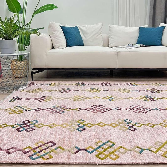 Alfa Rich 3x5 Light Pink Washable Area Rugs for Living Room Bedroom Kitchen Girls Decor Runner