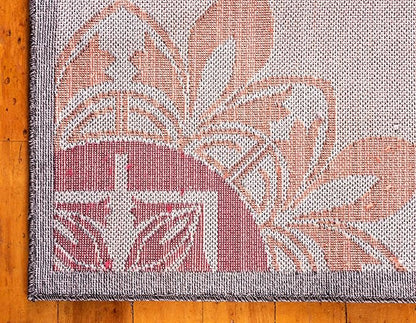 Unique Loom Outdoor Modern Collection Area Rug - Chicago (9' x 12' 2" Rectangle, Brown/ Orange)