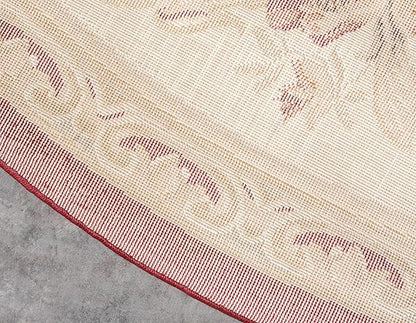 Unique Loom Versailles Collection Traditional Classic Floral Motif Area Rug (6 ft Round, Burgundy/ Ivory)