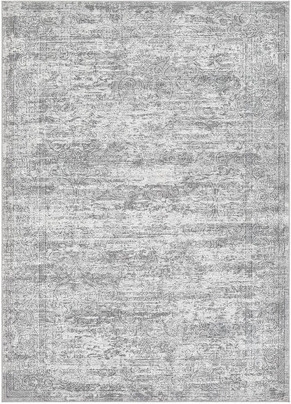 Area Rug Living Room Rugs - 5x8 Large Soft Indoor Neutral Modern Abstract Low Pile Washable Rug Carpet for Bedroom Dining Room Farmhouse Home Office - Vintage Grey