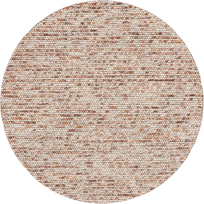 SAFAVIEH Natura Collection Area Rug - 6' Round, Dark Brown & Beige, Handmade Wool Blend, Textured Design, Ideal for Living Room, Bedroom, Dining Space (NAT620E)