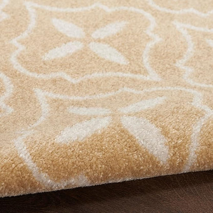Nourison Home Essentials Indoor/Outdoor Beige Ivory 2'2" x 7'6" Area -Rug, Easy -Cleaning, Non Shedding, Bed Room, Living Room, Dining Room, Backyard, Deck, Patio (2x8)