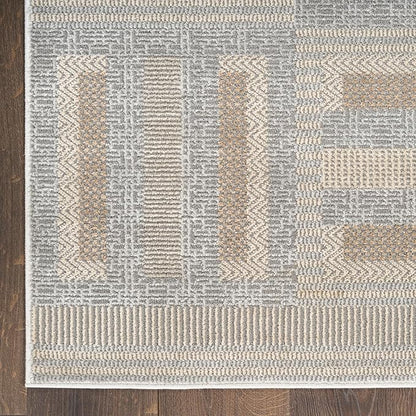 Nourison Home Nordic Grey Multicolor 8' x 10' Scandinavian Area Rug - Easy Clean, Non Shedding, Bed Room, Living Room, Dining Room, Kitchen (8' x 10')