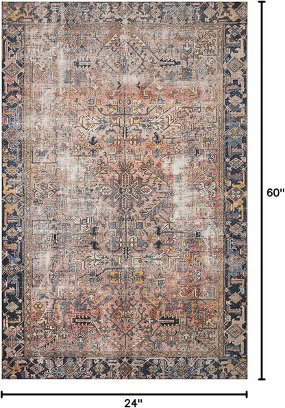 Loloi Chris Loves Julia Jules Collection JUL-02 Terracotta/Multi 2'-0'' x 5'-0'', .13" Pile Height, Accent Rug