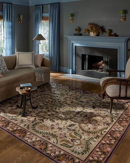 Loloi Rifle Paper Co. Canopy Collection CNP-03 Aubergine 5'-0" x 5'-0" Round Accent Rug