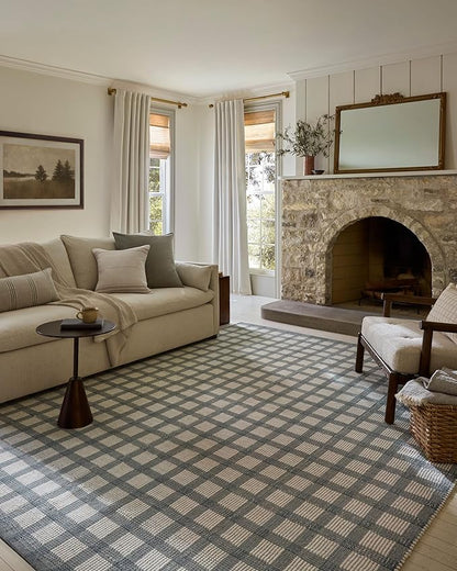 Loloi Magnolia Home by Joanna Gaines Ryder Collection RYD-02 Blue/Ivory 3'-6" x 5'-6" Accent Rug