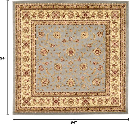 Unique Loom Voyage Collection Traditional Oriental Classic Intricate Design Area Rug (8' 0 x 8' 0 Square, Light Blue/Gold)