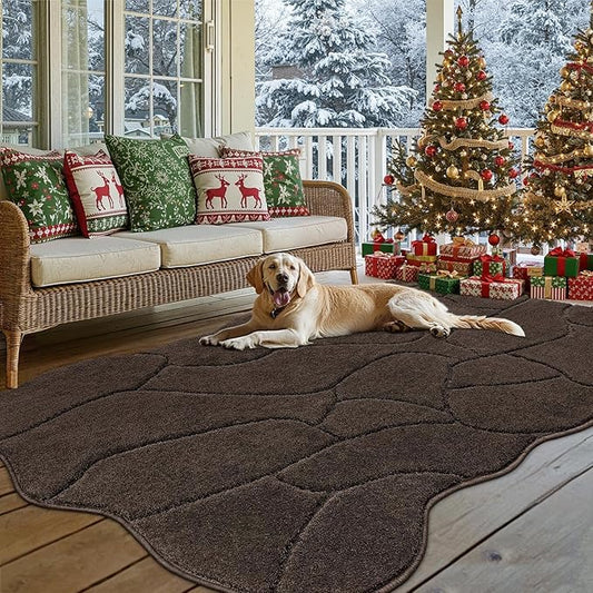 BSICPRO Extra Large Long Dog Mat for Muddy Paws, 71x47 Washable Microfiber Mud Trapper Rug for Entryway, Non-Slip Absorbent Mat for Dogs Pets (Latte)