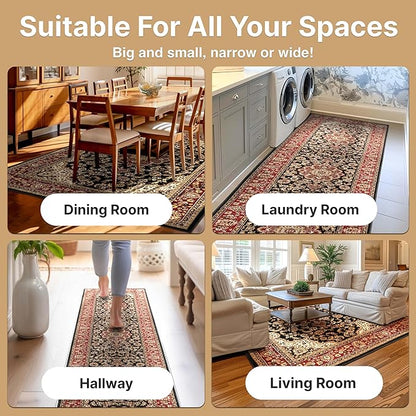 Well Woven Barclay Collection Medallion 5x7 Black Area Rug - for Living Room, Bedroom, and Dining Room