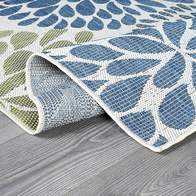 Beverly Rug Outdoor Rug 6x9 Modern Exotic Tropical Leaf Area Rugs for Indoor and Outdoor Patio Deck Porch Garden Water Resistant Washable Outside Carpet (6 x 9 Olive)