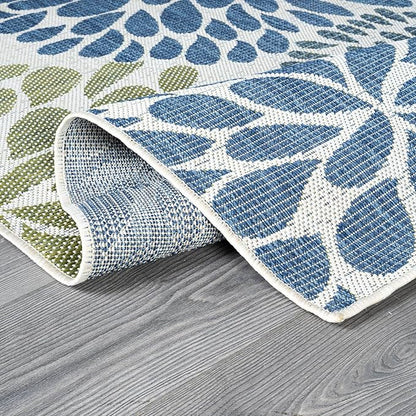 Beverly Rug Outdoor Rug 6x9 Modern Exotic Tropical Leaf Area Rugs for Indoor and Outdoor Patio Deck Porch Garden Water Resistant Washable Outside Carpet (6 x 9 Olive)