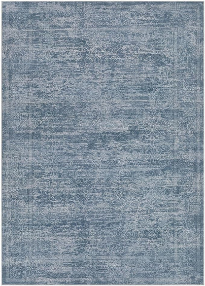 Area Rug Living Room Rugs - 10x12 Washable Large Soft Indoor Neutral Modern Abstract Low Pile Rug Carpet for Bedroom Dining Room Farmhouse Home Office - Dark Blue