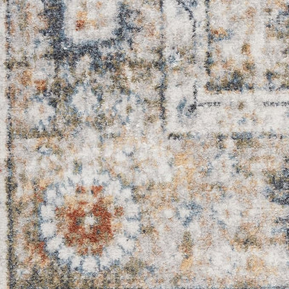 Nourison Home Astra Machine Washable Gold Grey 5'3" x 7' Area Rug - Easy Clean, Non Shedding, Bed Room, Living Room, Dining Room, Kitchen (5' x 7')