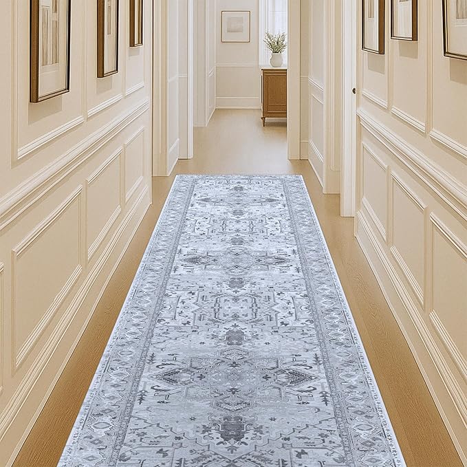 Washable Area Rug. Modern Farmhouse. Vintage. Turkish. Bohemian. Distressed. Oriental. Traditional. Rugs for Living Room. Dining. Bedroom. Office. Entryway. Foyer. (861GG, 2'5" x 4'9")