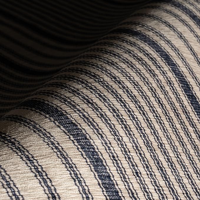 Dash & Albert Axiom Navy Machine Washable Rug, 2 X 3 Feet, Blue/Ivory Stripe Pattern