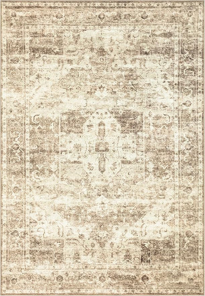 Keen Home Design 6x9 Rug - Machine Washable Area Rug with Non-Slip Backing, Ideal for Living Room, Dining Room, Bedroom - Vintage, Easy Clean, Durable, Low Pile - (6' x 9')