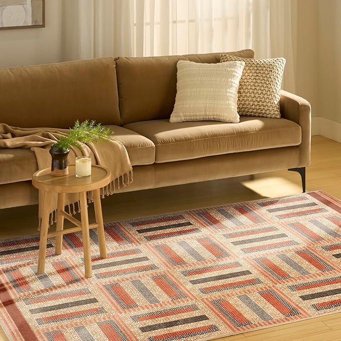 Nourison Home Nordic Multicolor 5' x 7' Area Rug - Easy Clean, Non Shedding, Bed Room, Living Room, Dining Room, Kitchen (5' x 7')